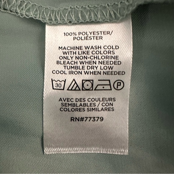 Ann Taylor Mint Green Silky Flowy Slimming 3/4 Sleeve Blouse Top, LP - Picture 6 of 6